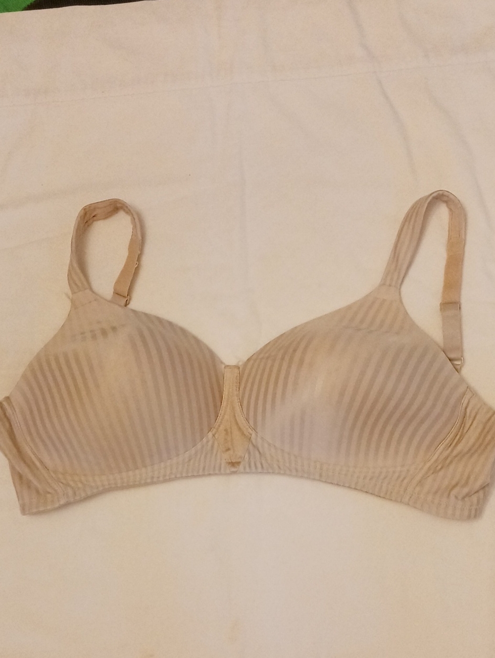 Playtex Beige Striped Full-Coverage T-Shirt Bra